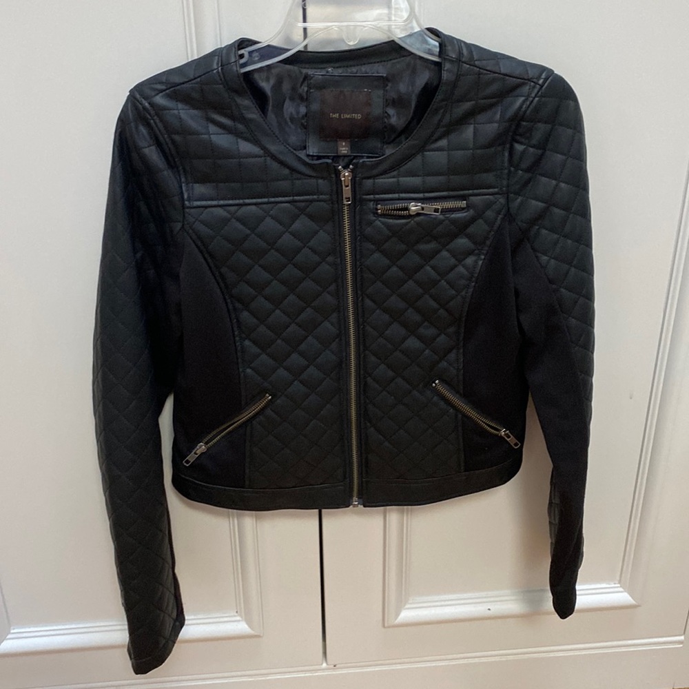 COPY - The Limited cropped black pleather jacket
